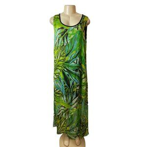 Patrizia Luca Milano Womens Sleeveless Tropical Print Maxi Dress